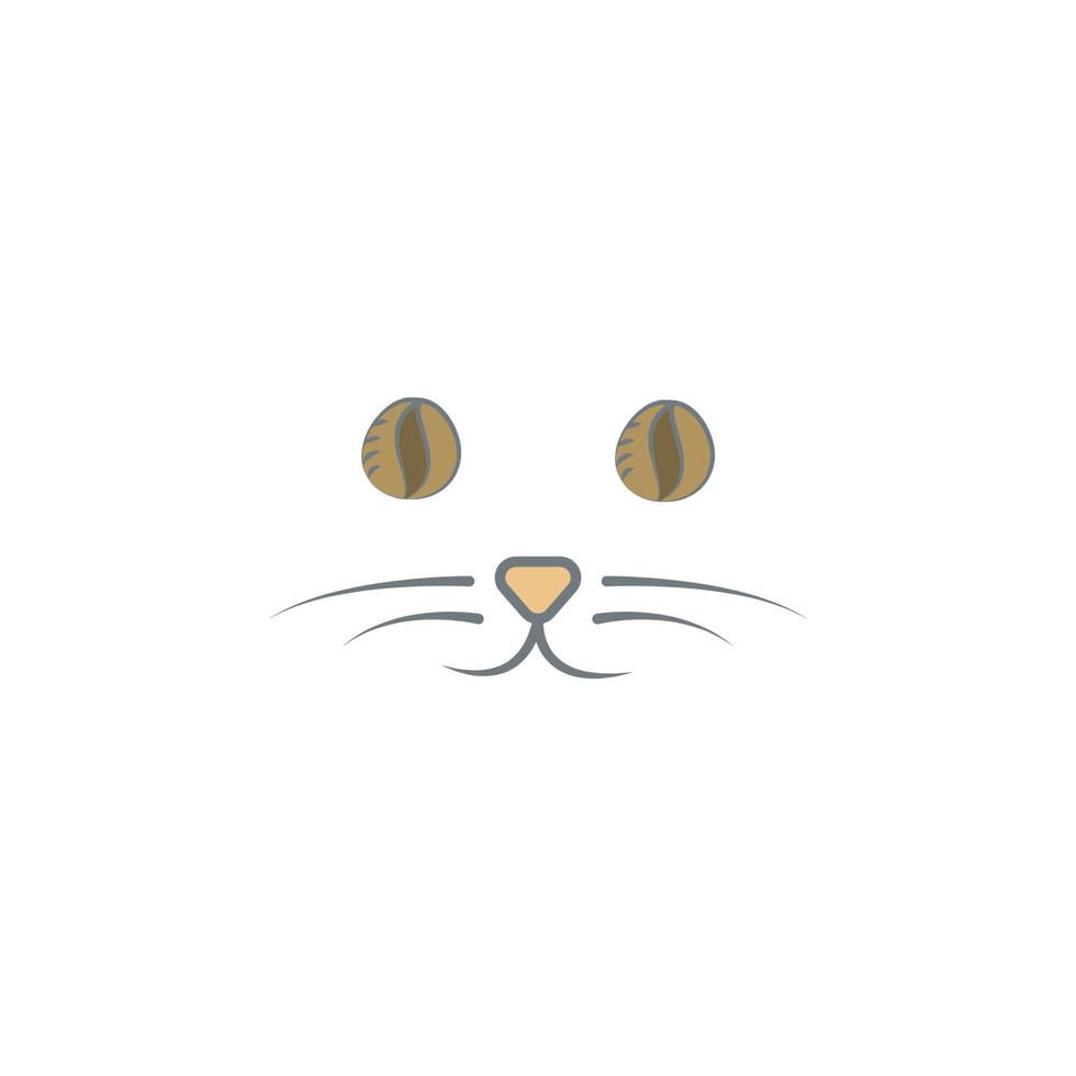 Katze mit Augen von Kaffee farbig Vektor Symbol