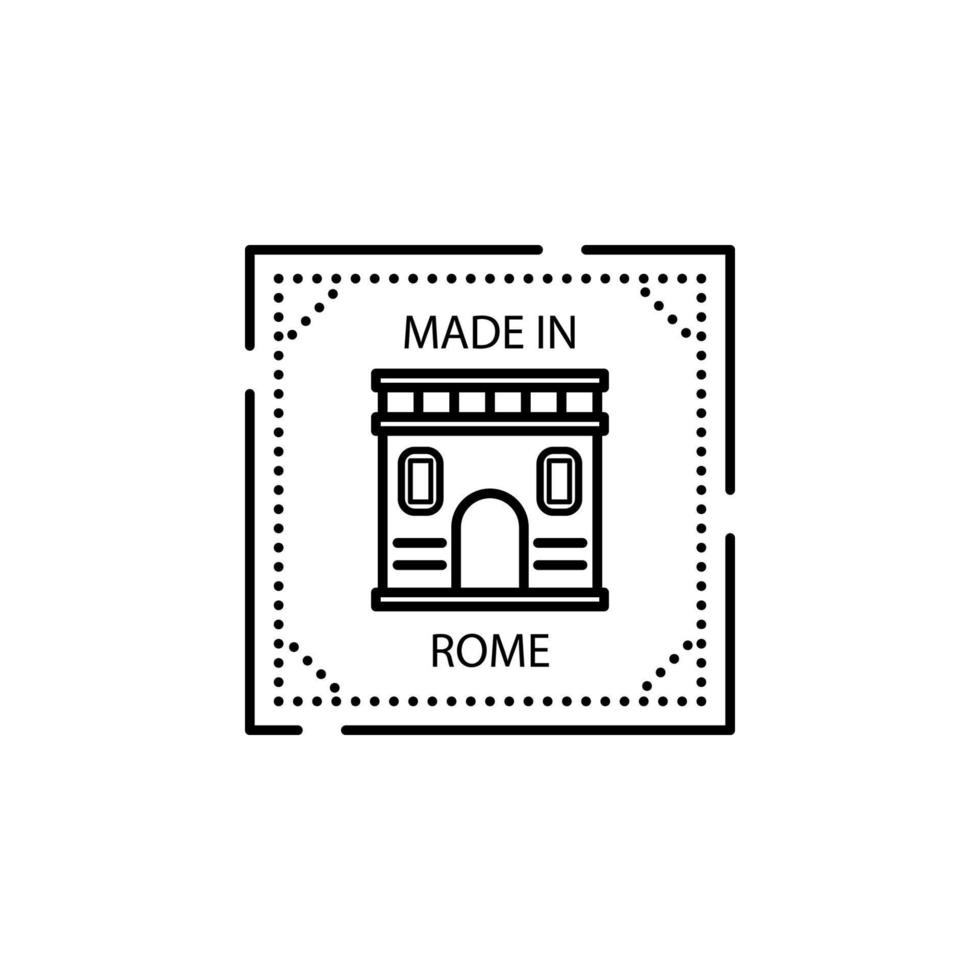 Reisepass Briefmarke, Visa, Rom, gemacht im Rom Vektor Symbol