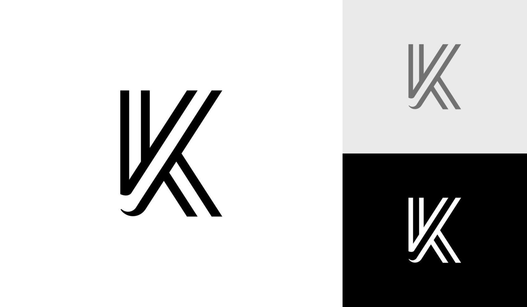 brev k monoline monogram logotyp design vektor