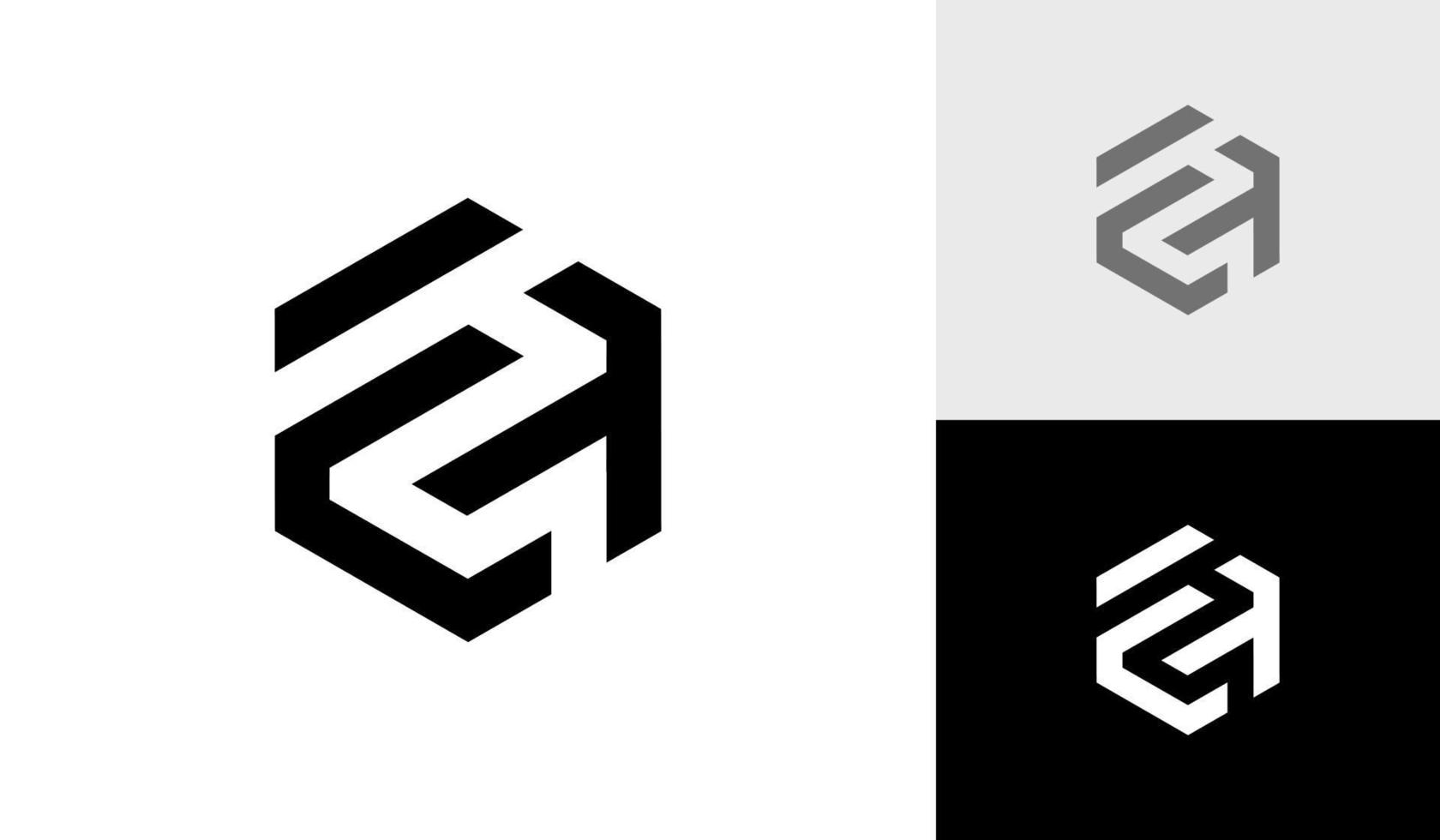 brev ict första sexhörning monogram logotyp design vektor