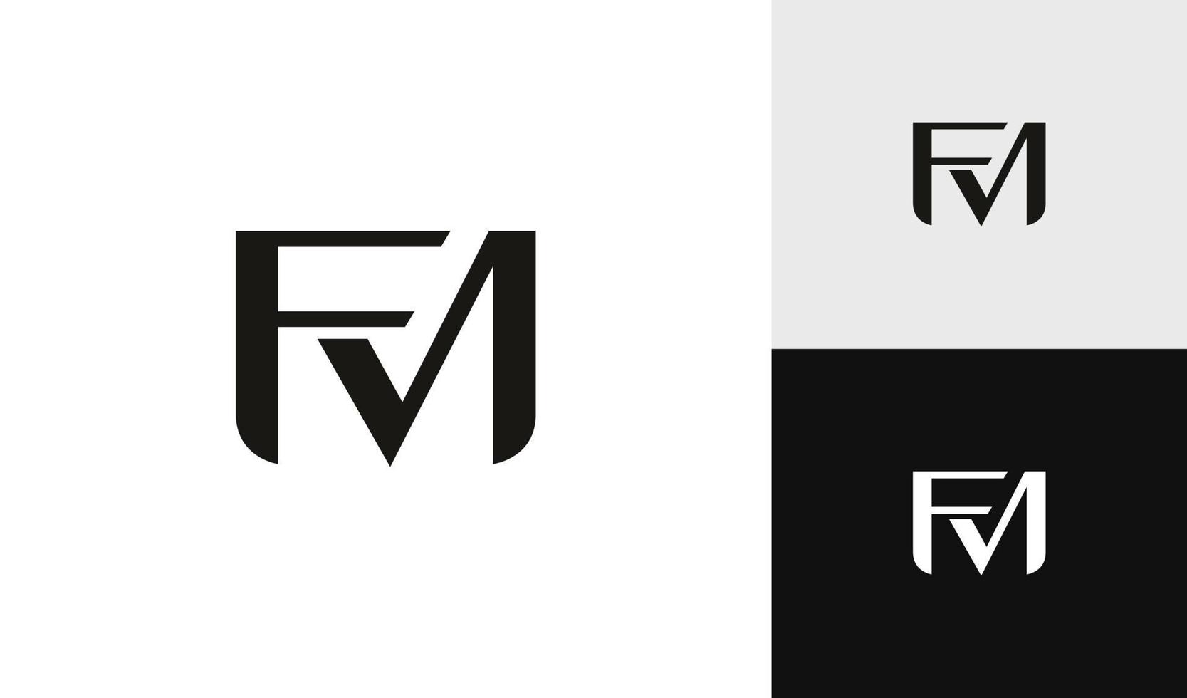 brev fm enkel och elegant monogram logotyp design vektor