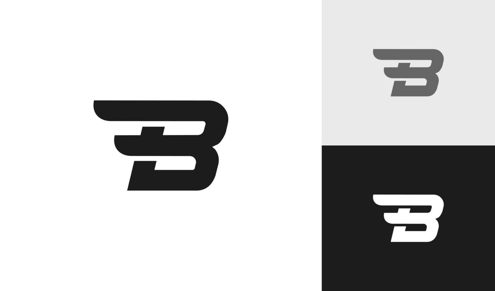 brev b med vinge eller snabb effekt logotyp design vektor