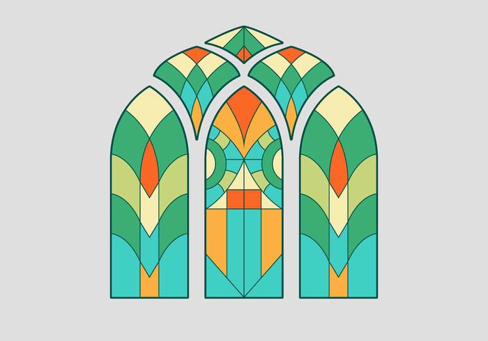 Stained Glass Fönster Vektor Illustration