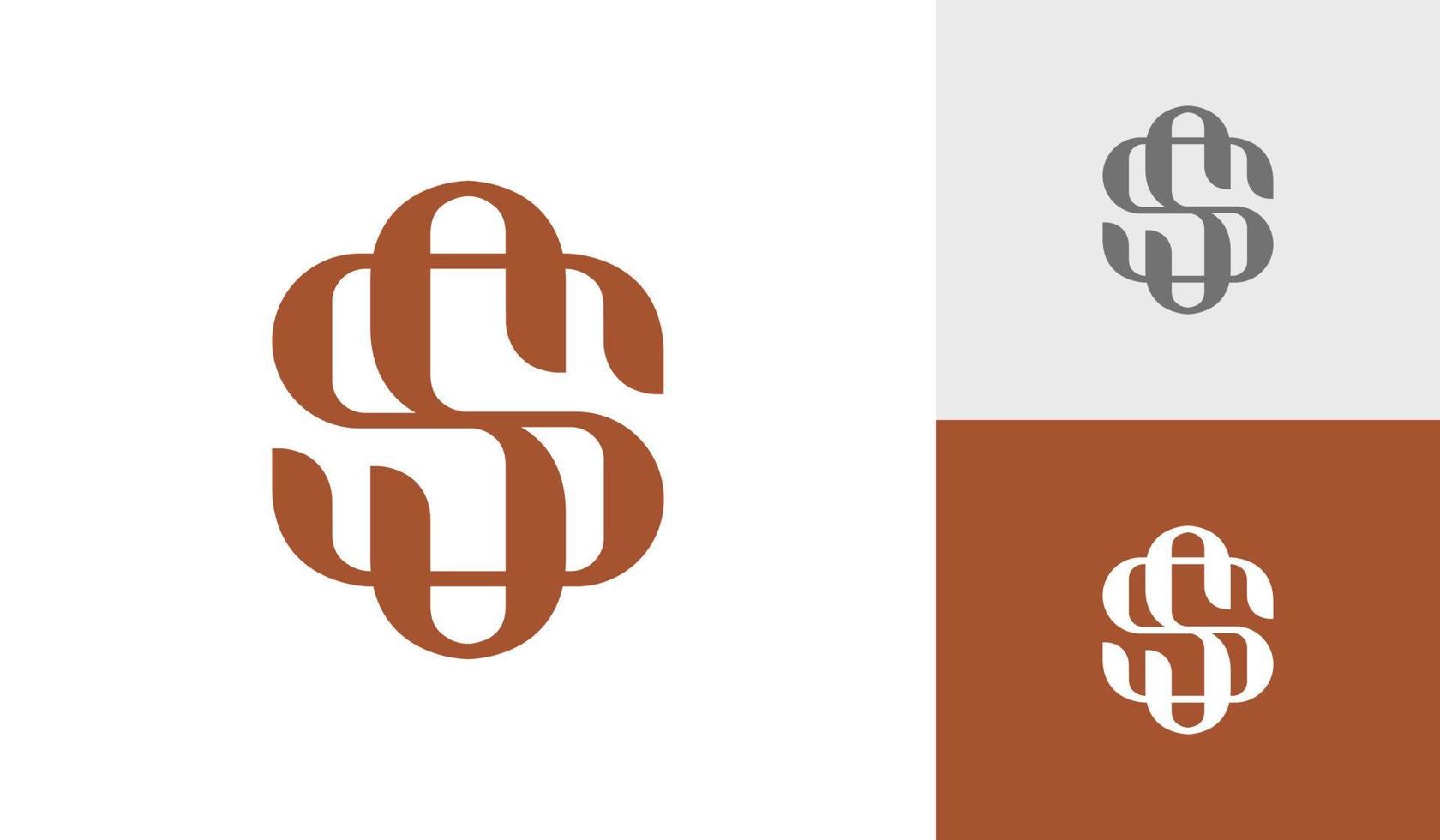 lyx första ss eller brev ss monogram logotyp design vektor