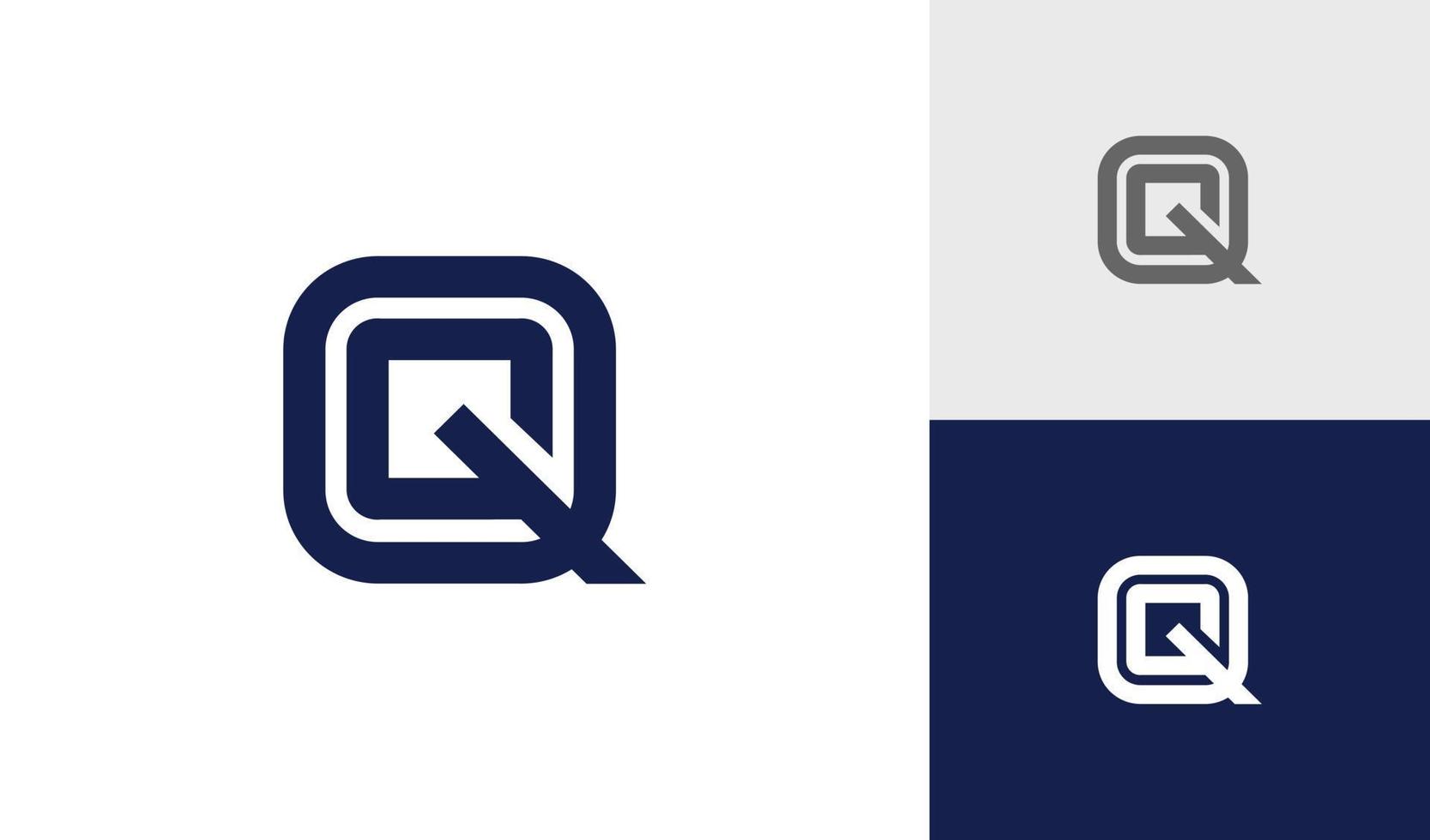 Brief qg oder gq Logo Design Vektor