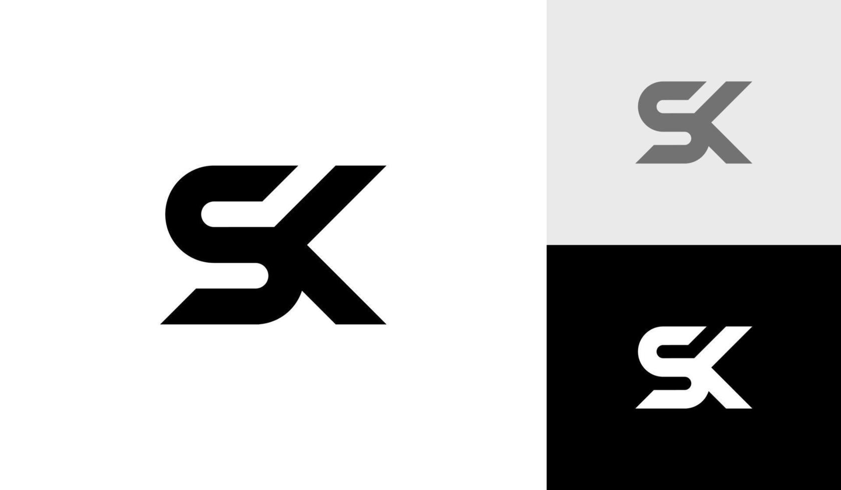 Brief sk Monogramm Logo Design Vektor