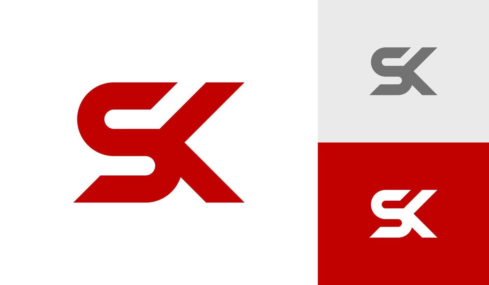 Brief sk Monogramm Logo Design Vektor