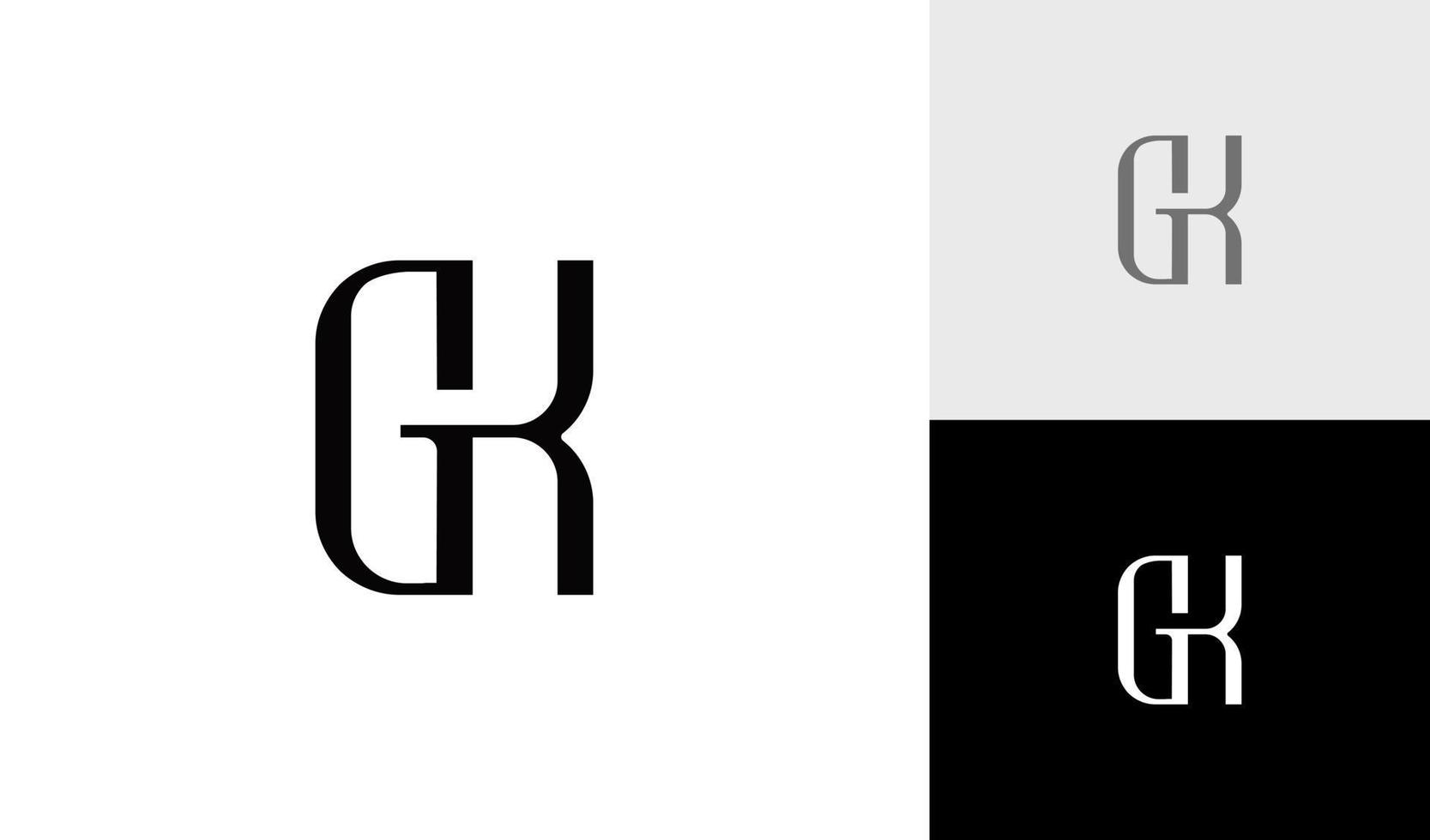 enkel och feminin brev gk monogram logotyp design vektor
