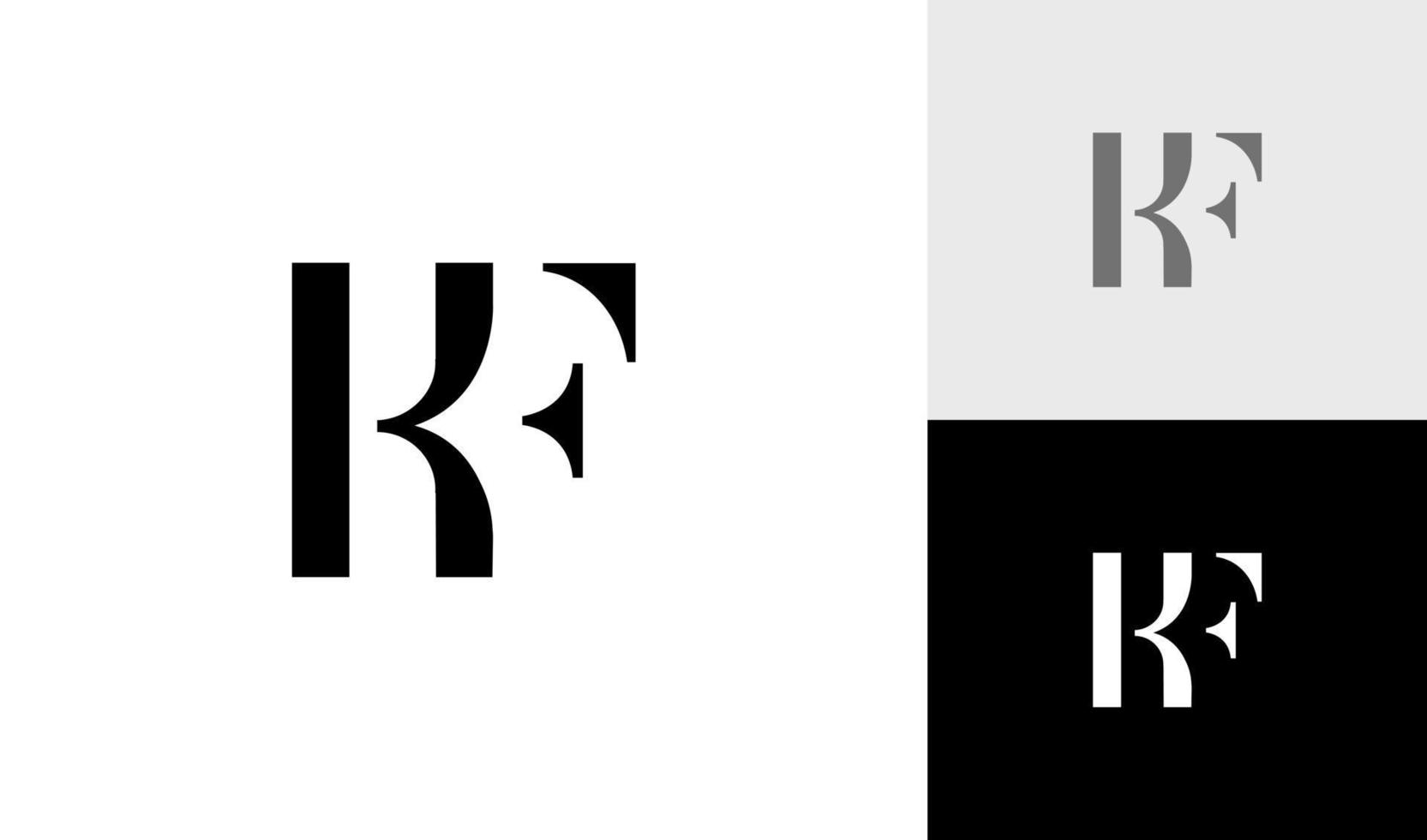 enkel och lyx brev K F monogram logotyp design vektor