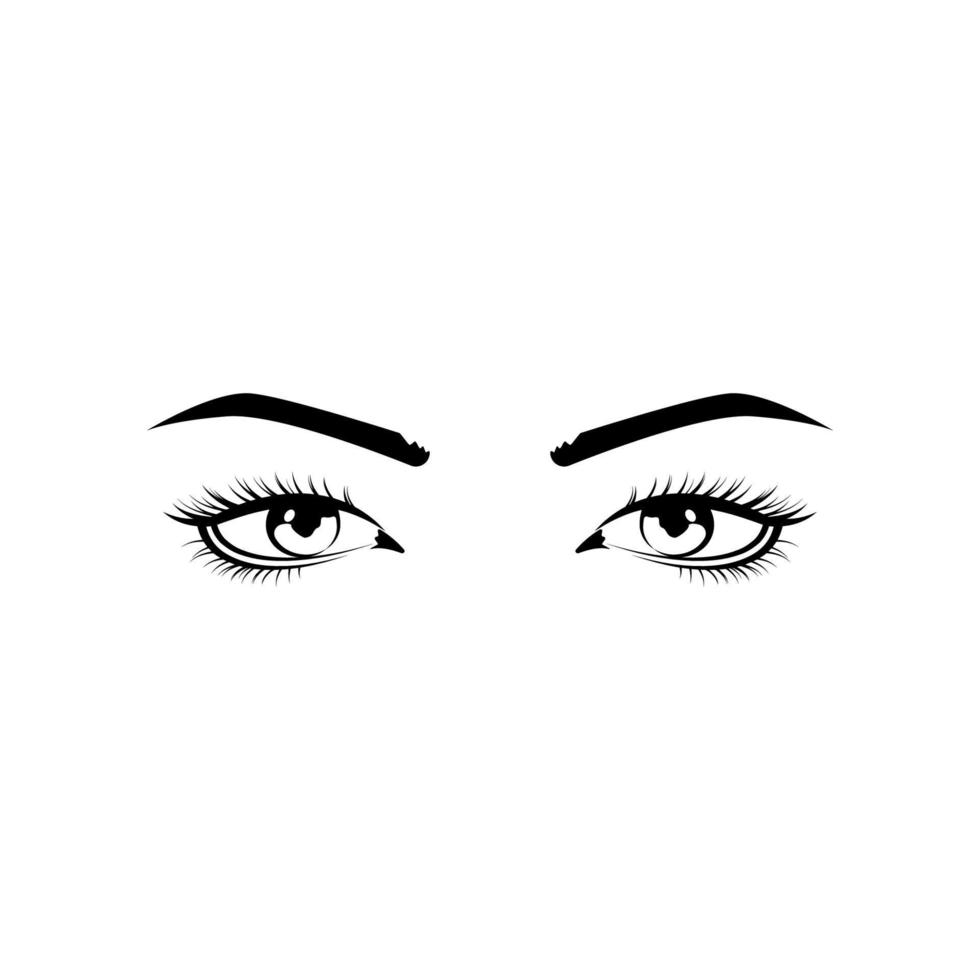 realistisch Frau Augen schwarz und Weiß Vektor Symbol