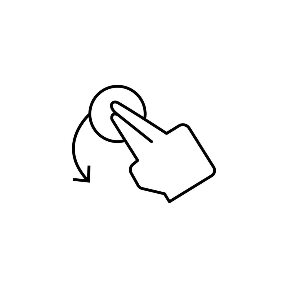 rotera, finger, Rör, gest vektor ikon