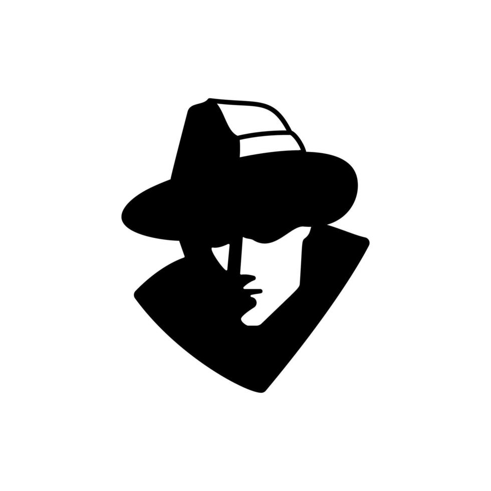 detektiv- svart och vit vektor ikon