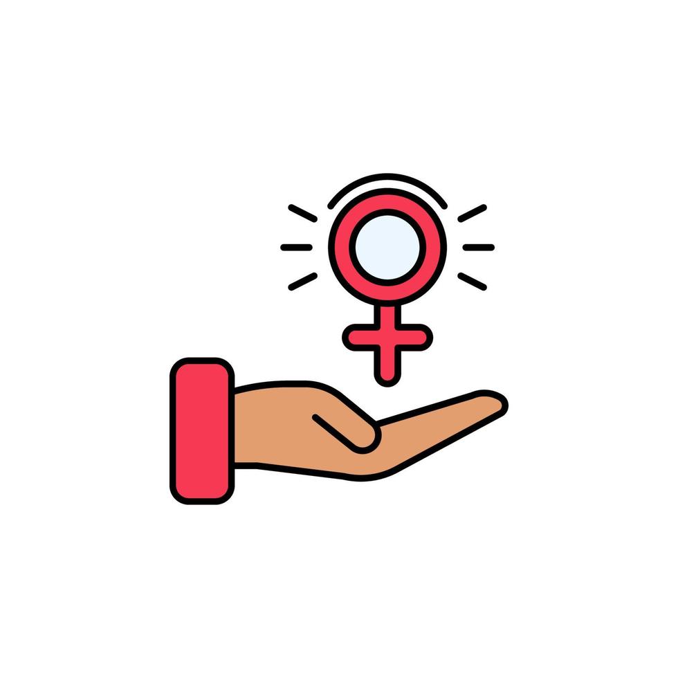 Feminismus, Hände, Mädchen, weiblich Vektor Symbol
