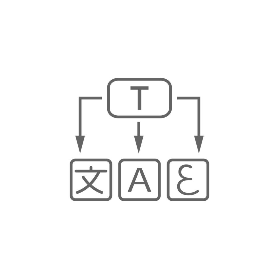 översättning, ord vektor ikon