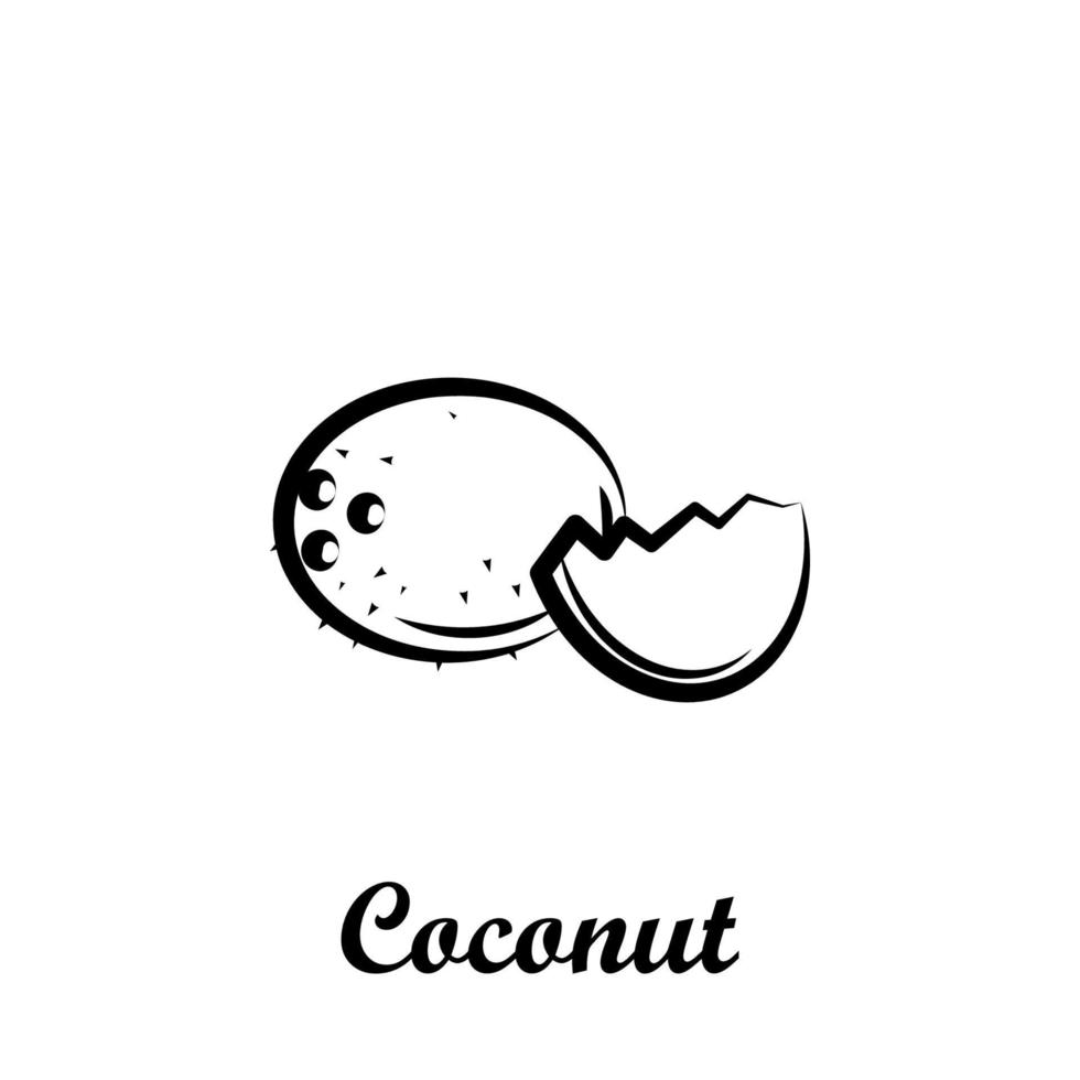 kräftdjur, frukt, kokos vektor ikon