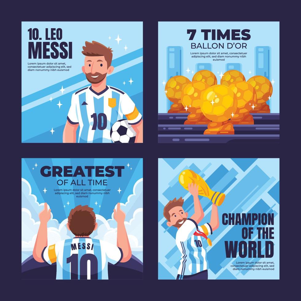 Lionel Messi Social-Media-Beitrag vektor