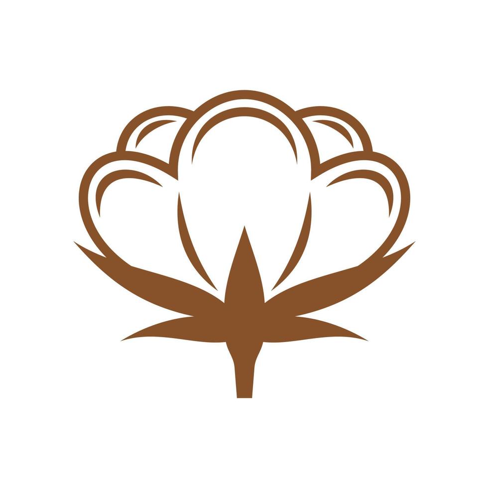 Baumwolle Pflanze Symbol mit Blume und Sanft Ballaststoff boll vektor