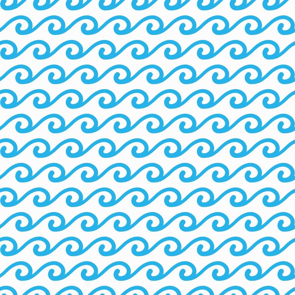 blå hav och hav vågor sömlös bricka mönster vektor