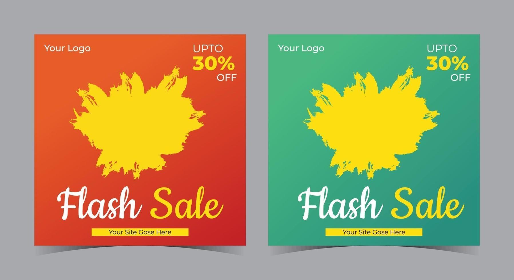 flash-försäljning sociala medier post och flygblad vektor
