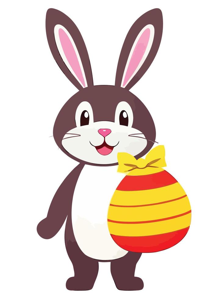 Frühling Freude, bezaubernd Ostern Hase und bunt Eier Vektor Abbildungen zum Kinder und Erwachsene zu feiern das Jahreszeit Freude. Adobe Illustrator Kunstwerk
