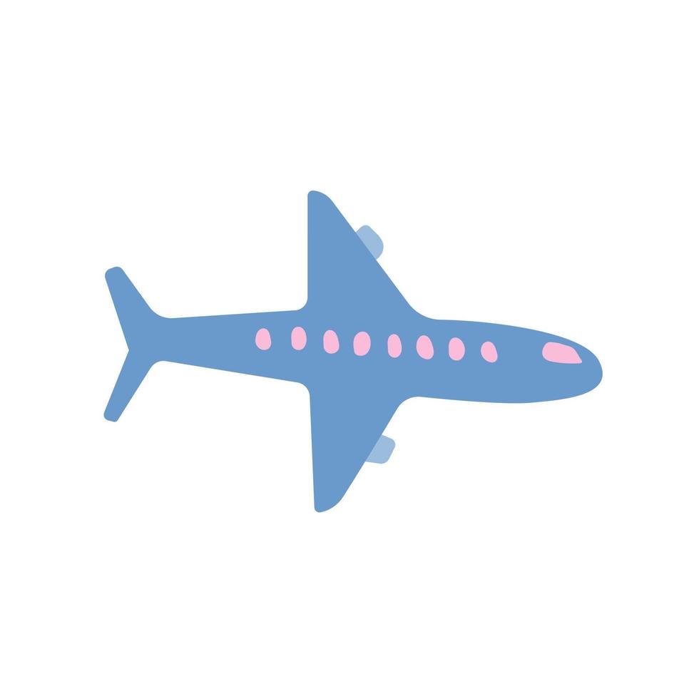 blaues Flugzeug auf einem weißen Hintergrund. flache Illustration des Vektors, Ikone vektor
