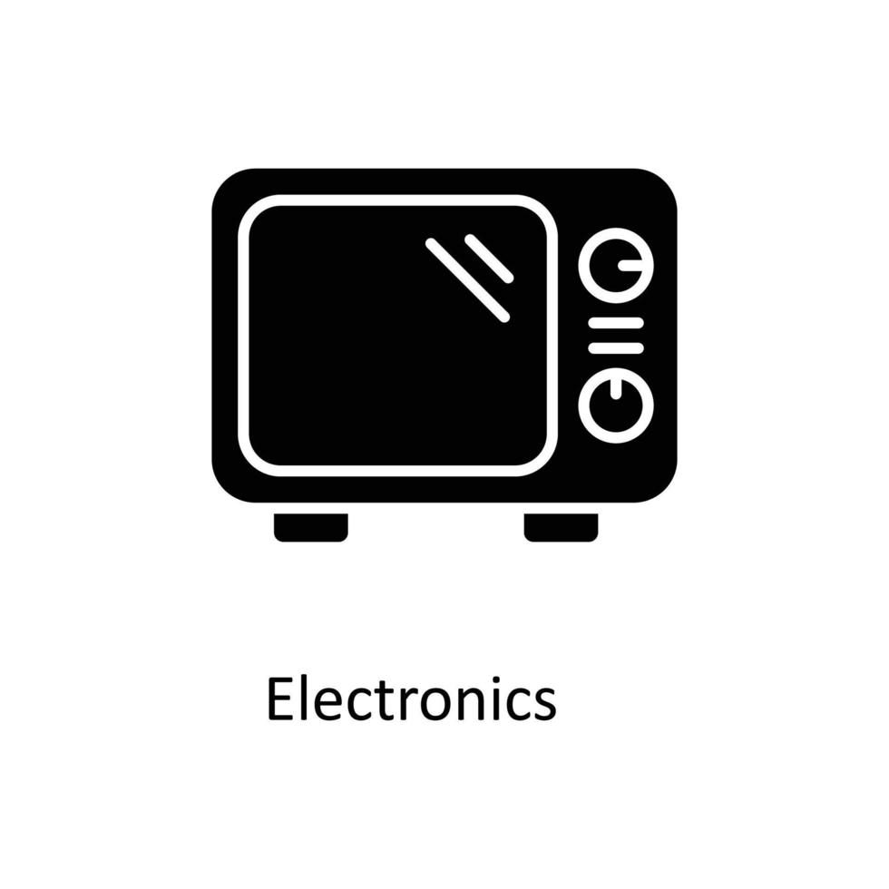 Elektronik Vektor solide Symbole. einfach Lager Illustration Lager