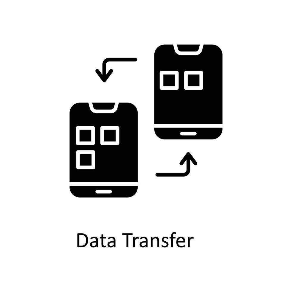 data överföra vektor fast ikoner. enkel stock illustration stock