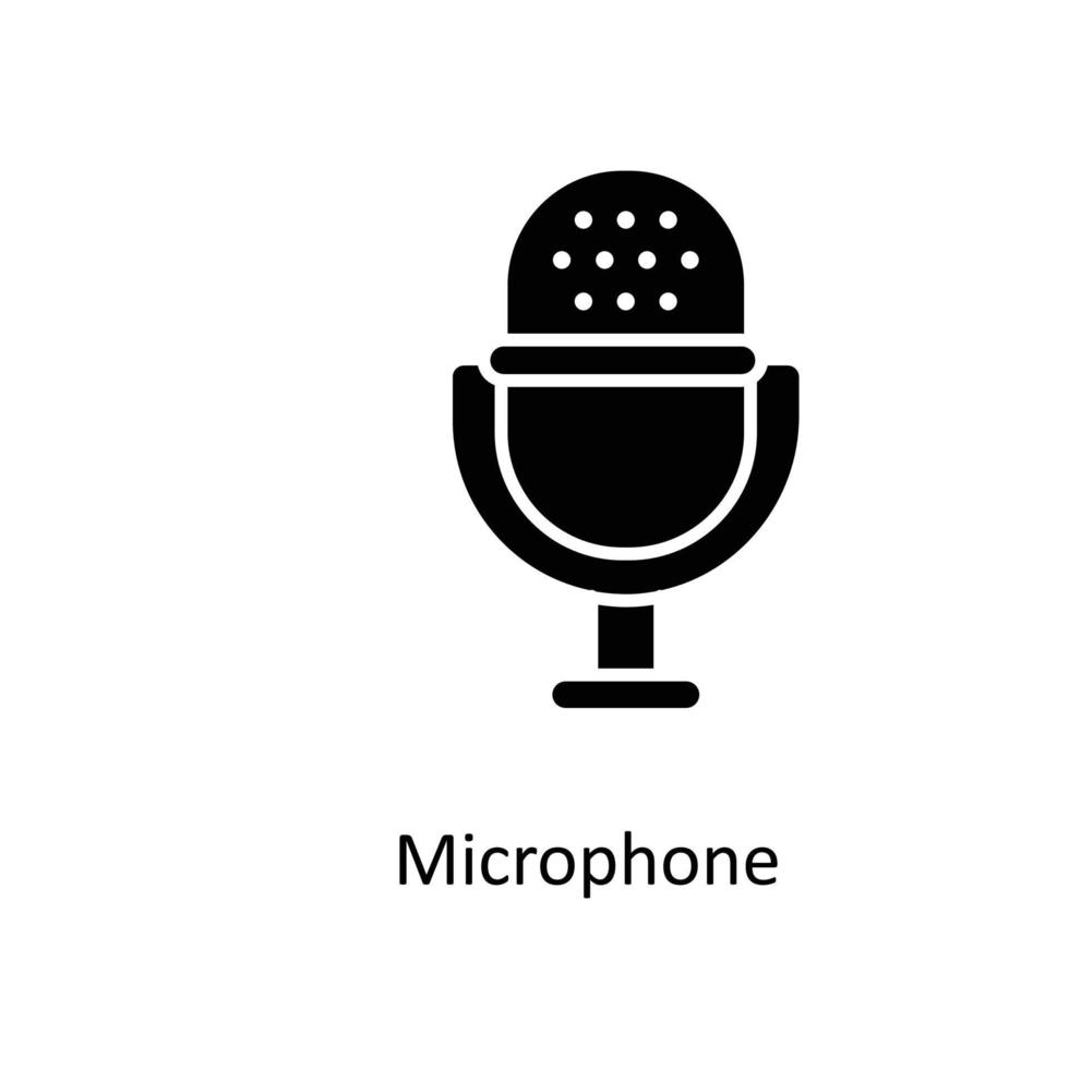 Mikrofon Vektor solide Symbole. einfach Lager Illustration Lager