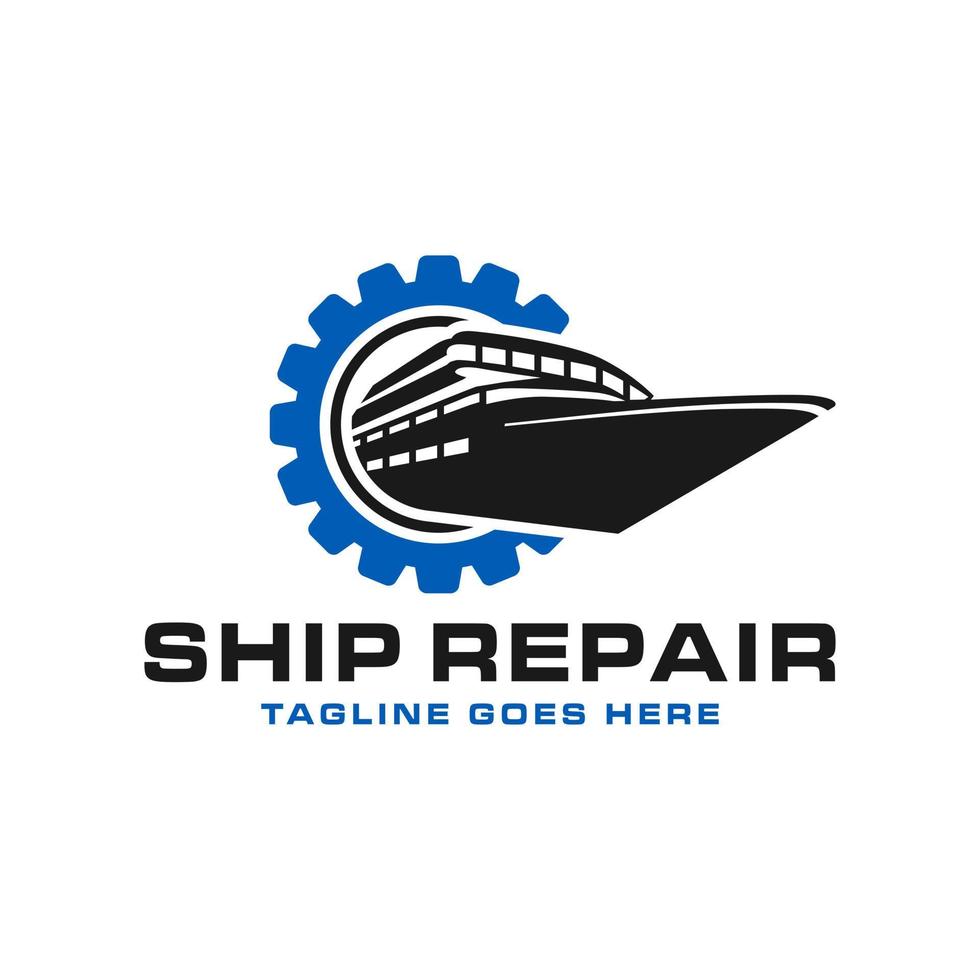 Schiff Reparatur Vektor Illustration Logo Design