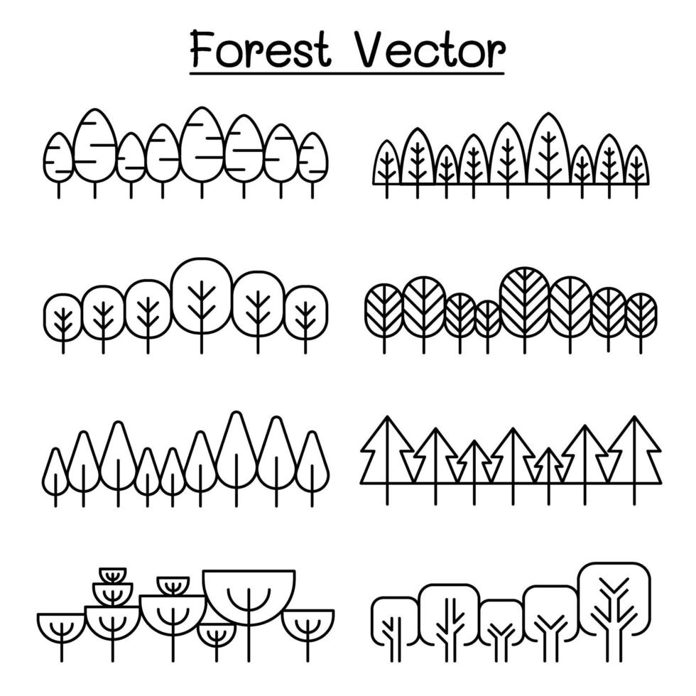 skogsmönster, skogbakgrund, landskapsvektorillustration grafisk design vektor
