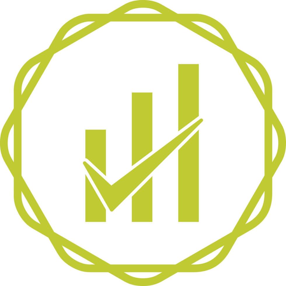 geprüftes Balkendiagramm-Vektorsymbol vektor