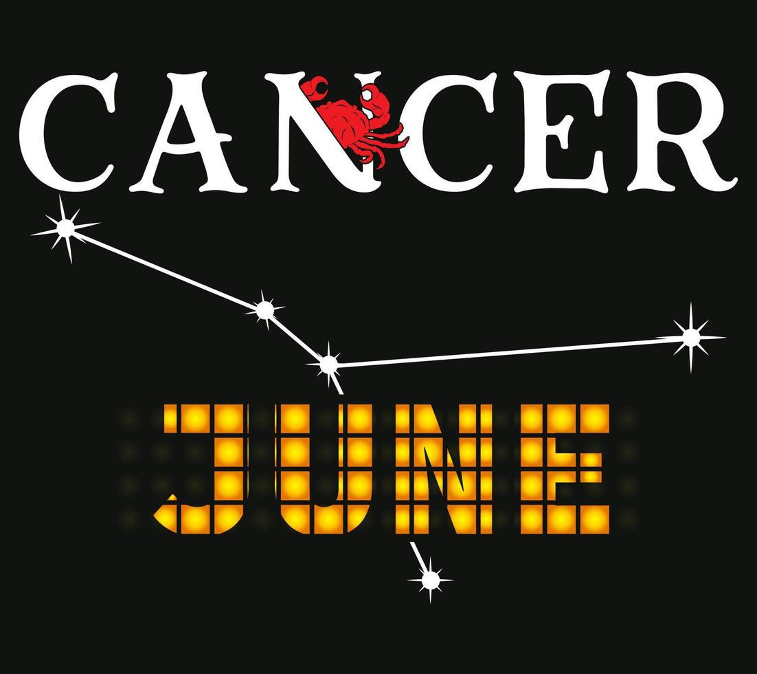 cancer juni skjorta, zodiaken cancer vektor