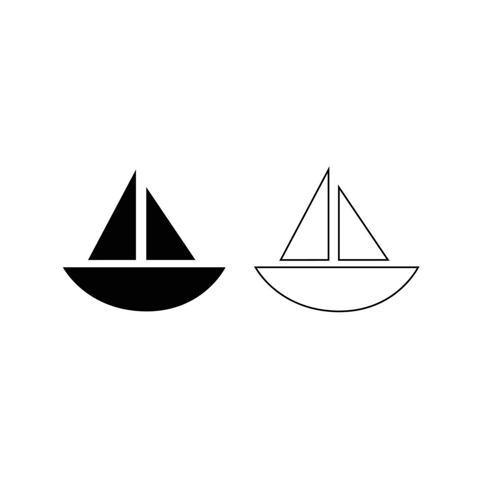 Segelboot-Symbol isoliert auf weißem Hintergrund vektor