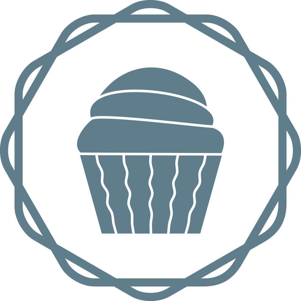 Creme-Muffin-Vektorsymbol vektor