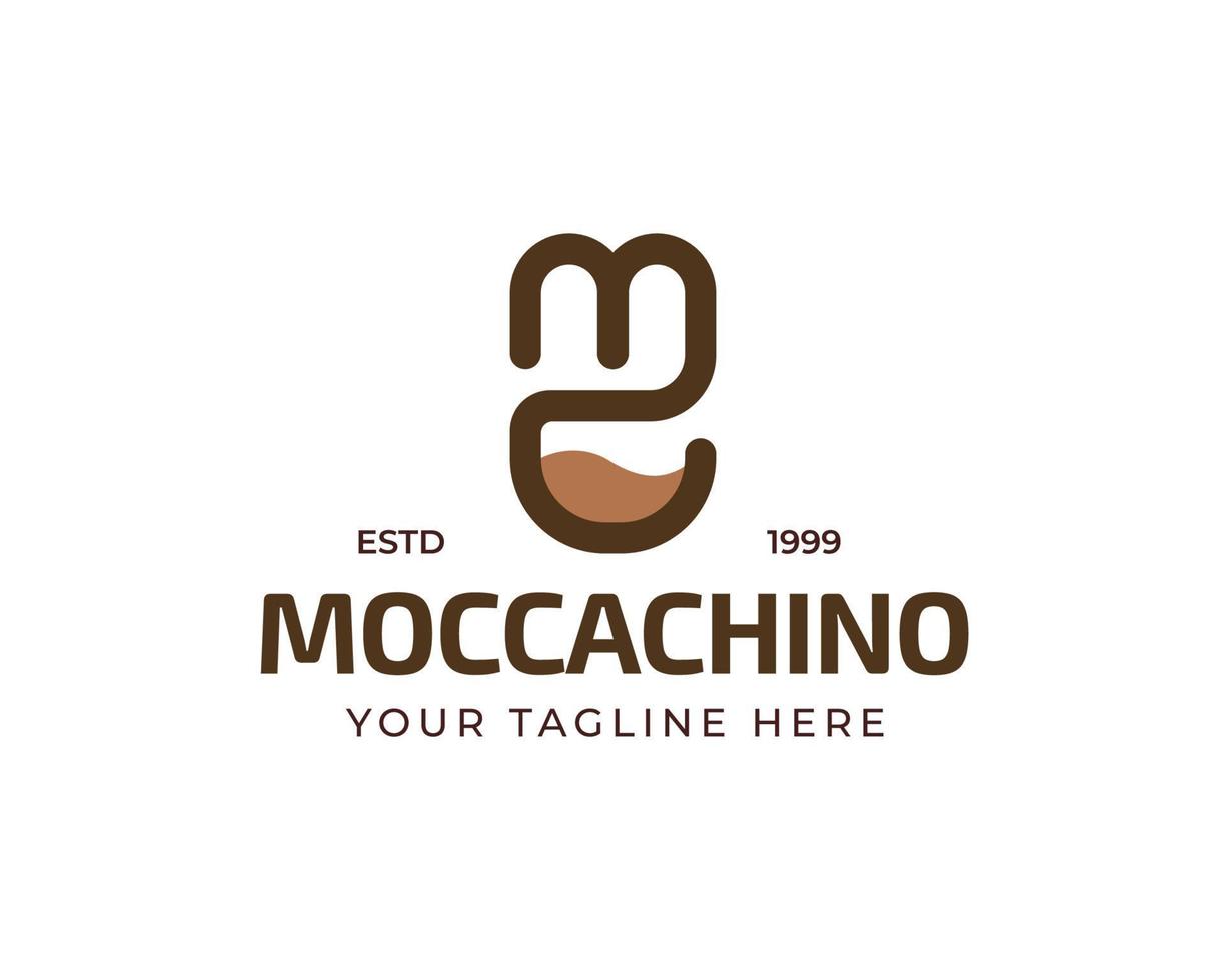 einstellen von Brief m Kaffee Tasse Logo zum Kaffee Geschäft vektor