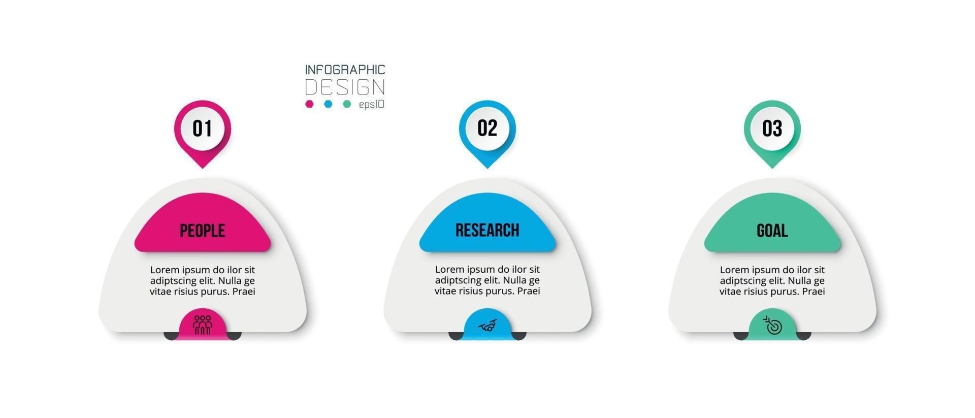 Infografik Geschäftsvorlage mit Schritt oder Option Design. vektor