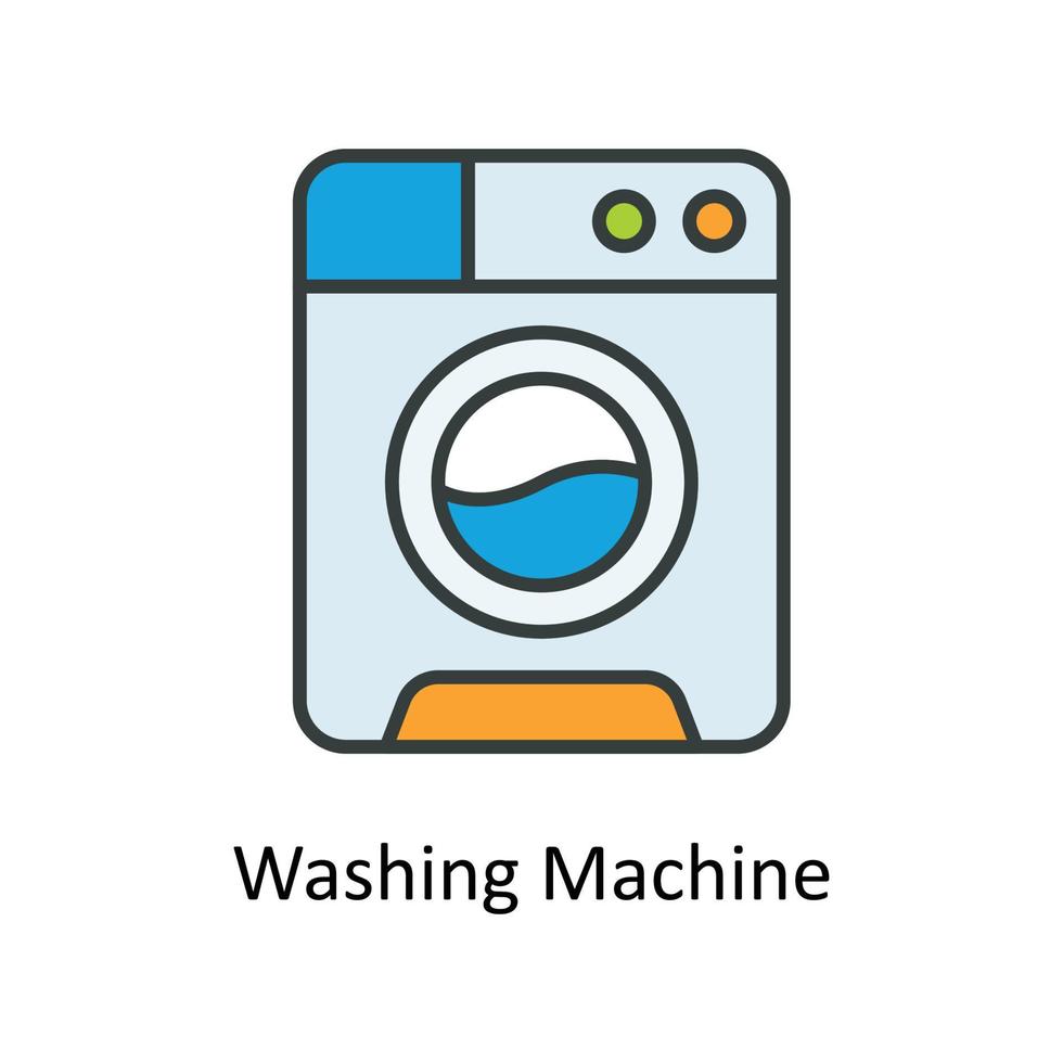 Waschen Maschine Vektor füllen Gliederung Symbole. einfach Lager Illustration Lager