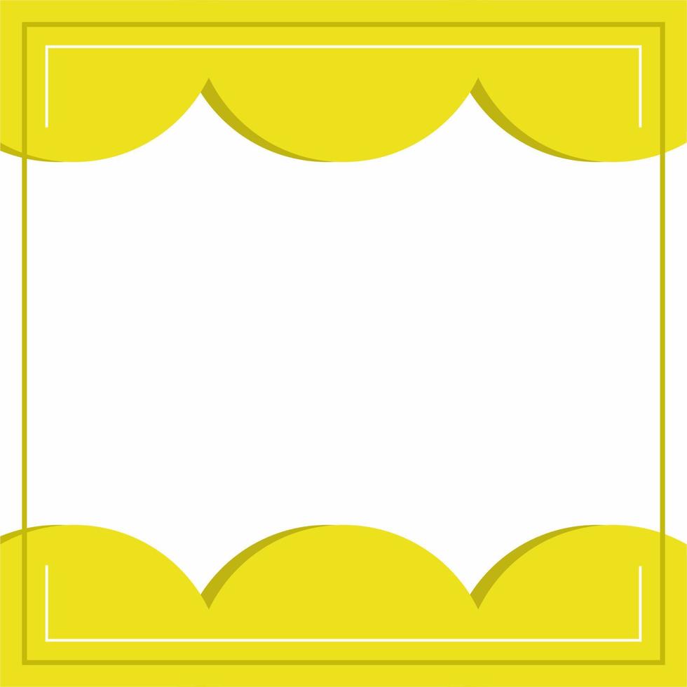 gul och vit ram bakgrund Färg med rand linje och vågig cirklar former. lämplig för social media. vektor