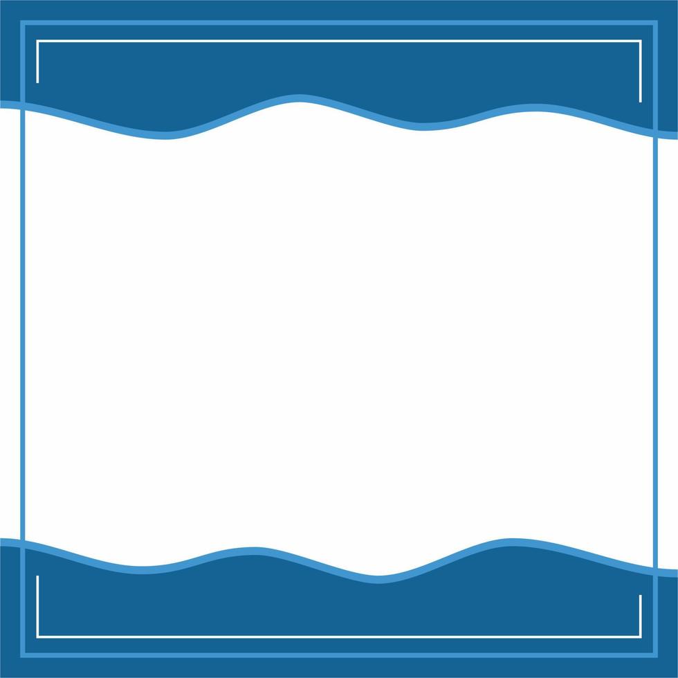 ram eller gräns. blå och vit bakgrund Färg med rand linje och vågig former. lämplig för social media. vektor