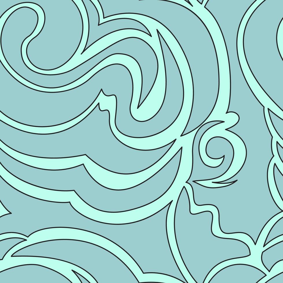 sömlös turkos konsistens av spiraler och lockar. havsmönster i pastellfärger. vektor