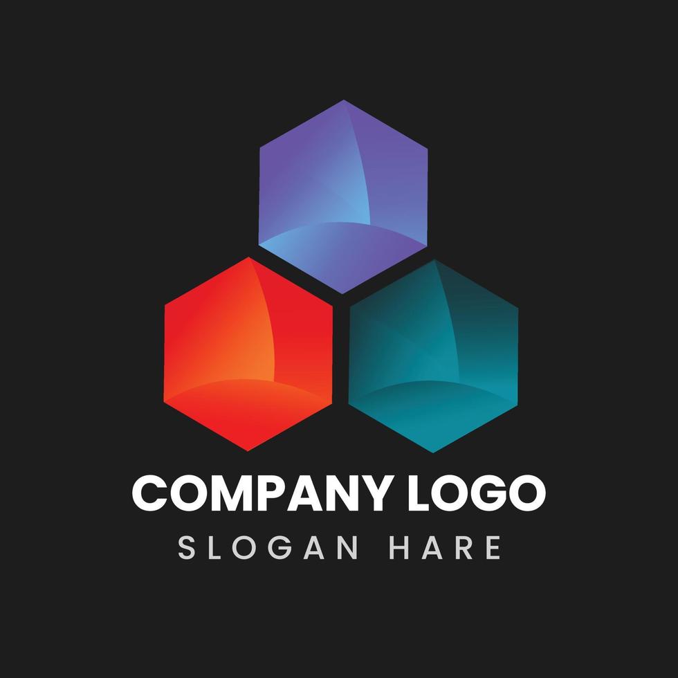abstrakt färgrik företag logotyp mall vektor design.