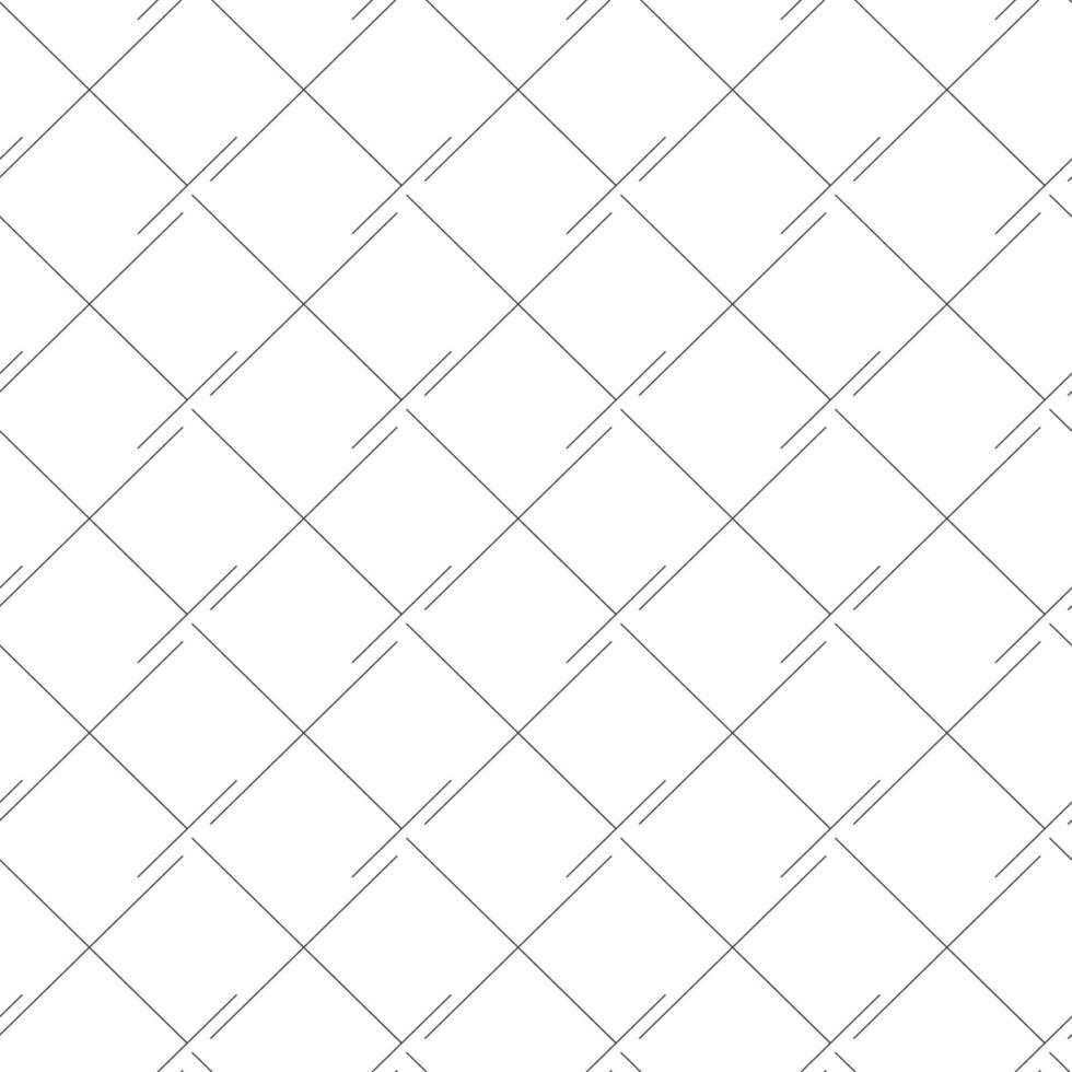 Vektor nahtlose lineare Musterquadrate oder Rauten, schwarze Linien auf weiß isoliert.