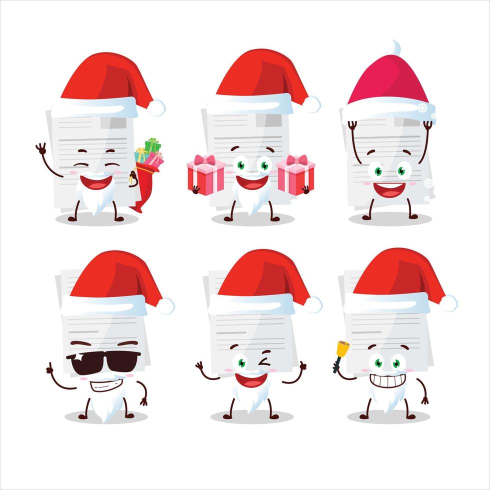 Santa claus Emoticons mit Aufsatz Papier Karikatur Charakter vektor