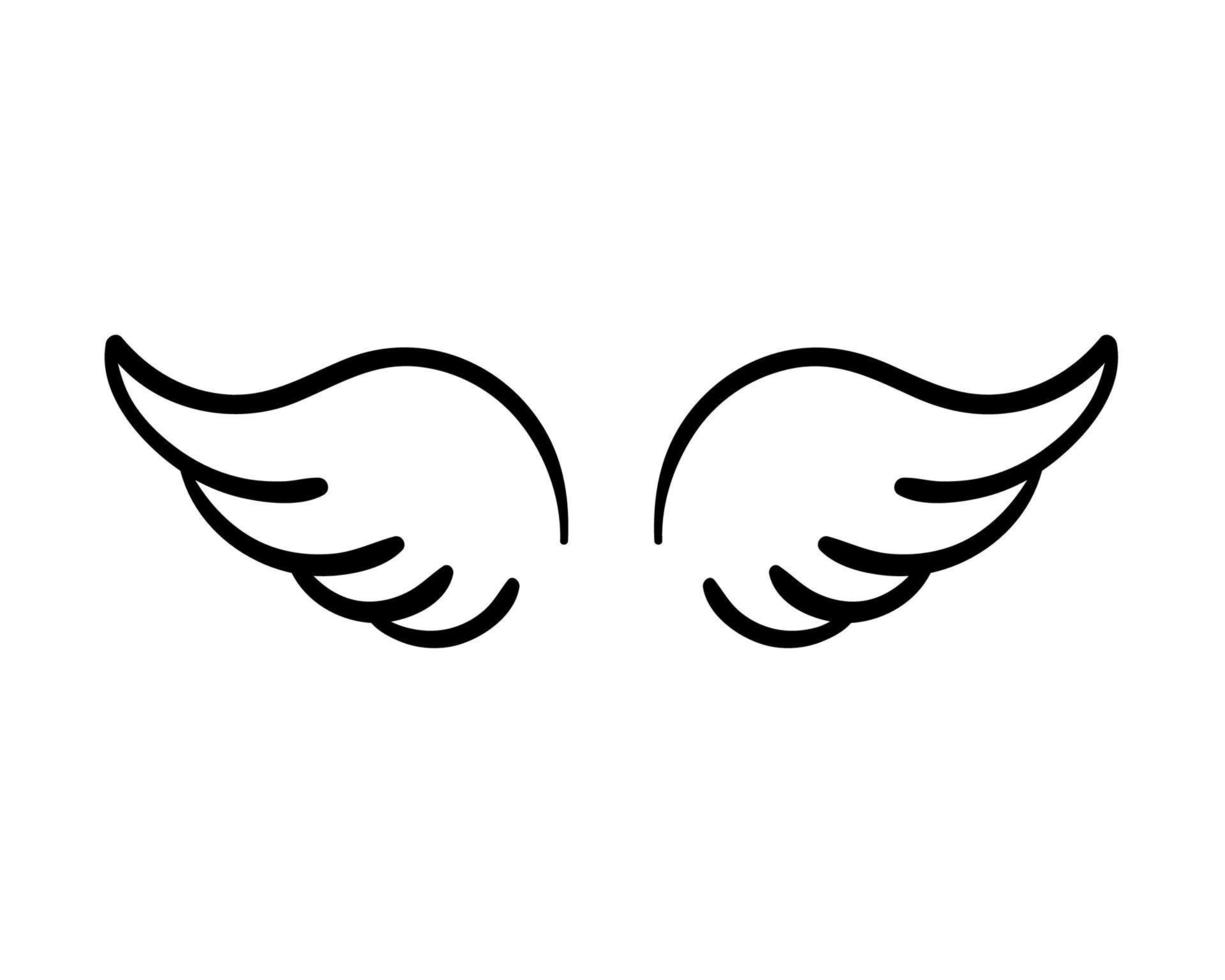 Engel Flügel im Himmel Falke Feder Flügel Muster vektor