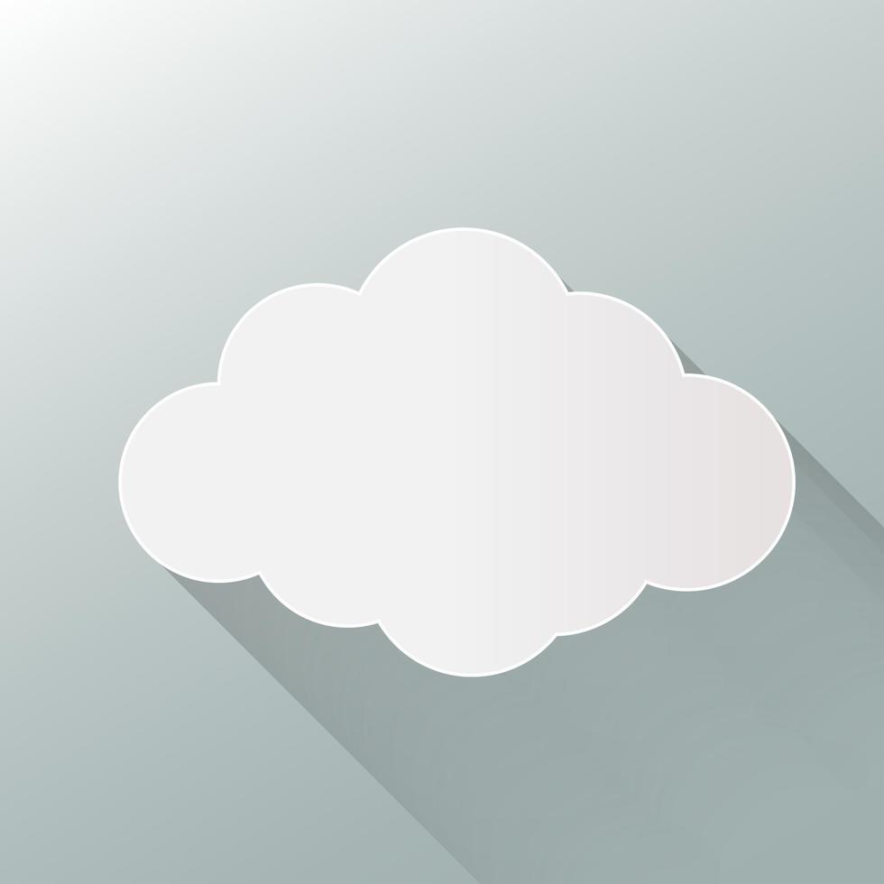 Wolkensymbol lokalisiert auf Hintergrund. flache Wolke. vektor