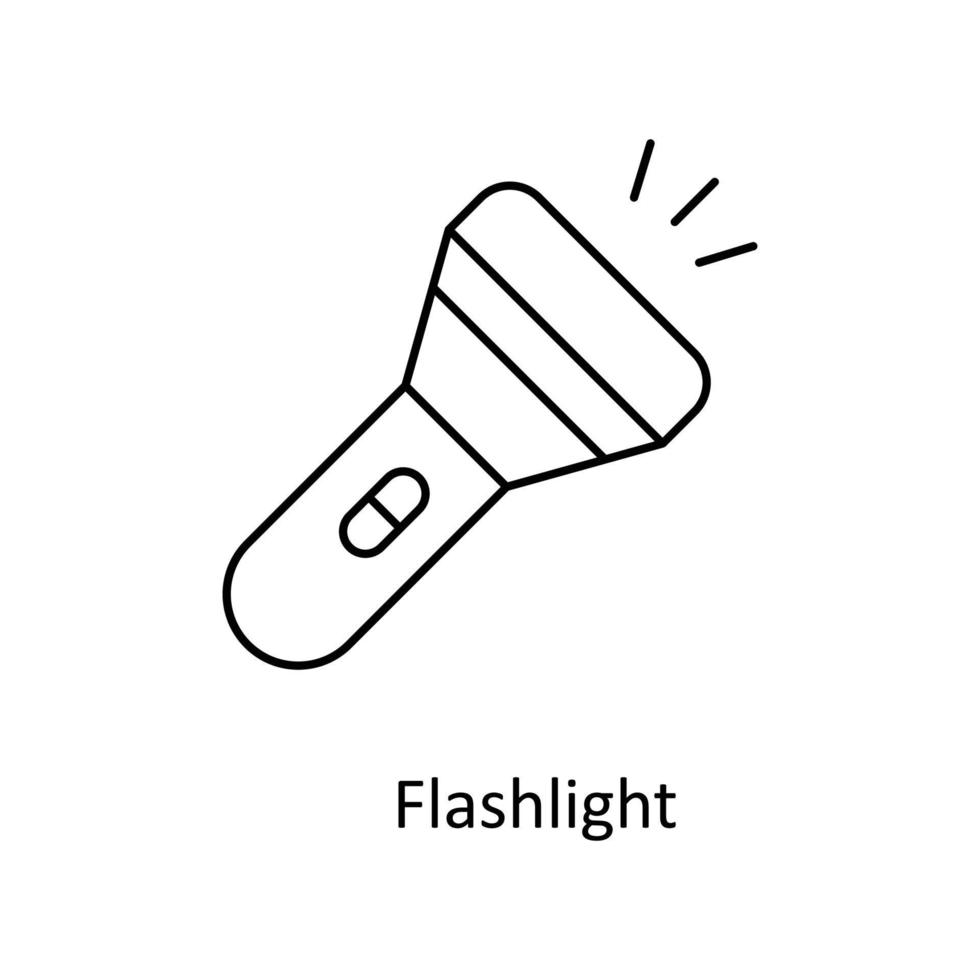 Taschenlampe Vektor Gliederung Symbole. einfach Lager Illustration Lager
