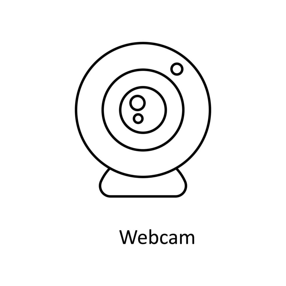 Webcam Vektor Gliederung Symbole. einfach Lager Illustration Lager