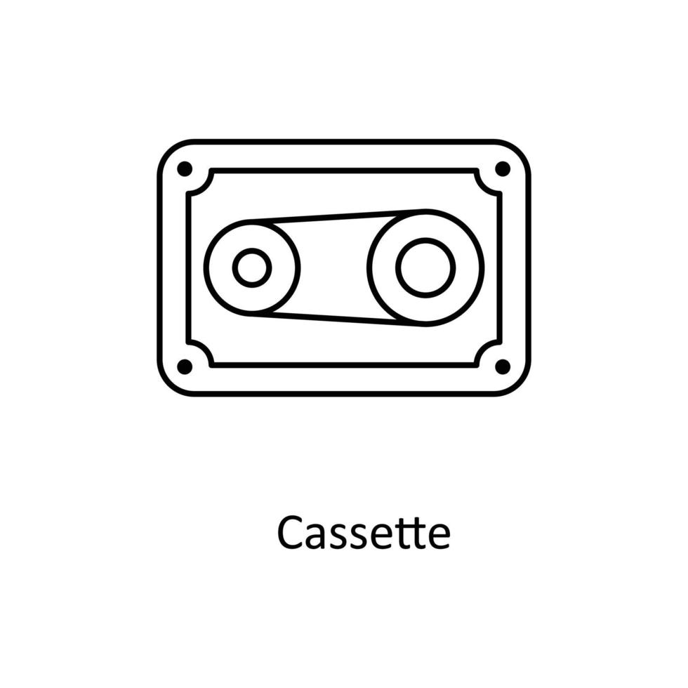 Kassette Vektor Gliederung Symbole. einfach Lager Illustration Lager