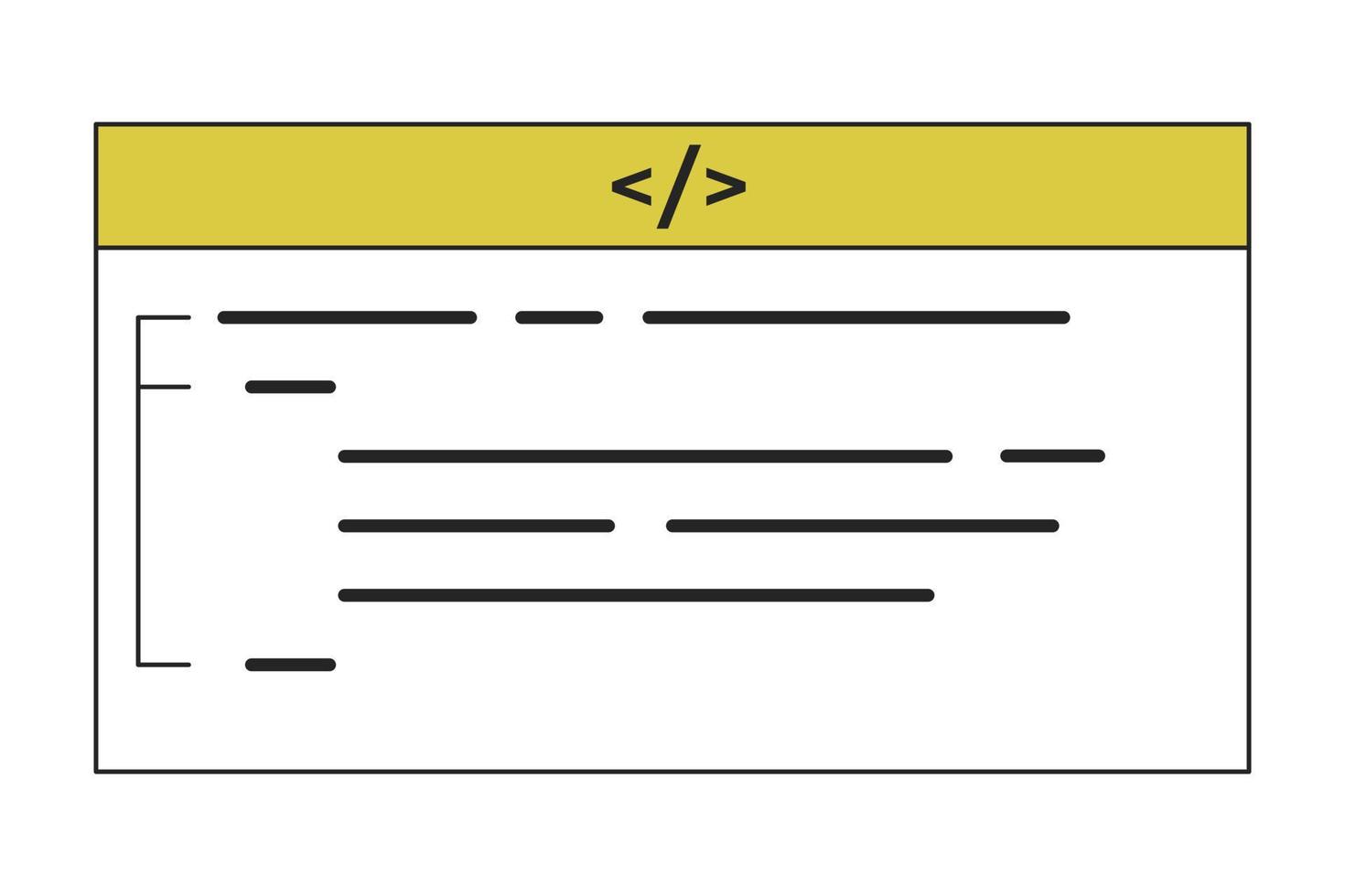 textbaserad kodning linjär platt duo Färg vektor ikon. programmering språk. redigerbar tunn linje duotone element på vit. enkel linjekonst stil fläck illustration för webb grafisk design och animering