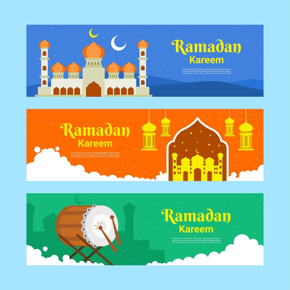 Satz von Ramadan Kareem Banner vektor